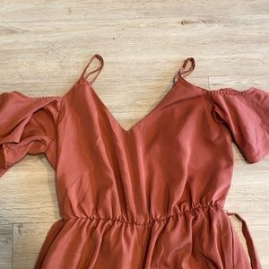 Salmon / coral s wide leg romper leith